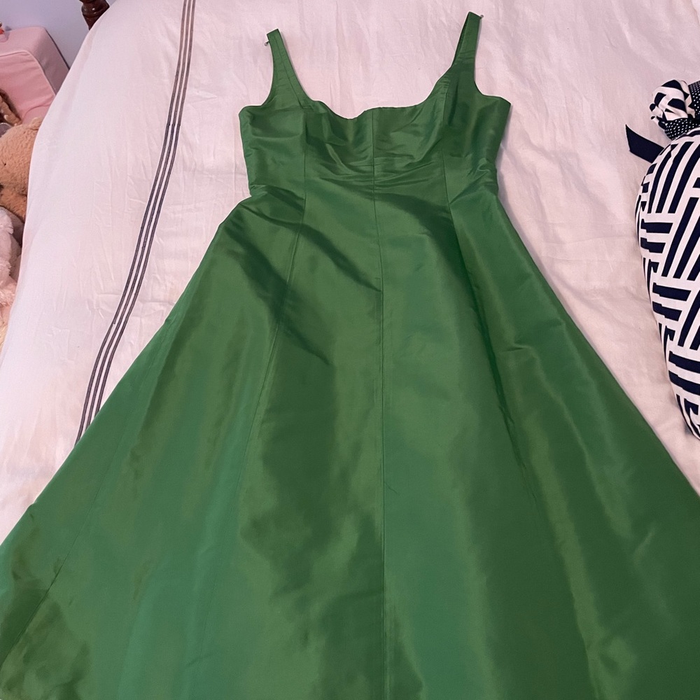 JCrew green silk midi dress size 4